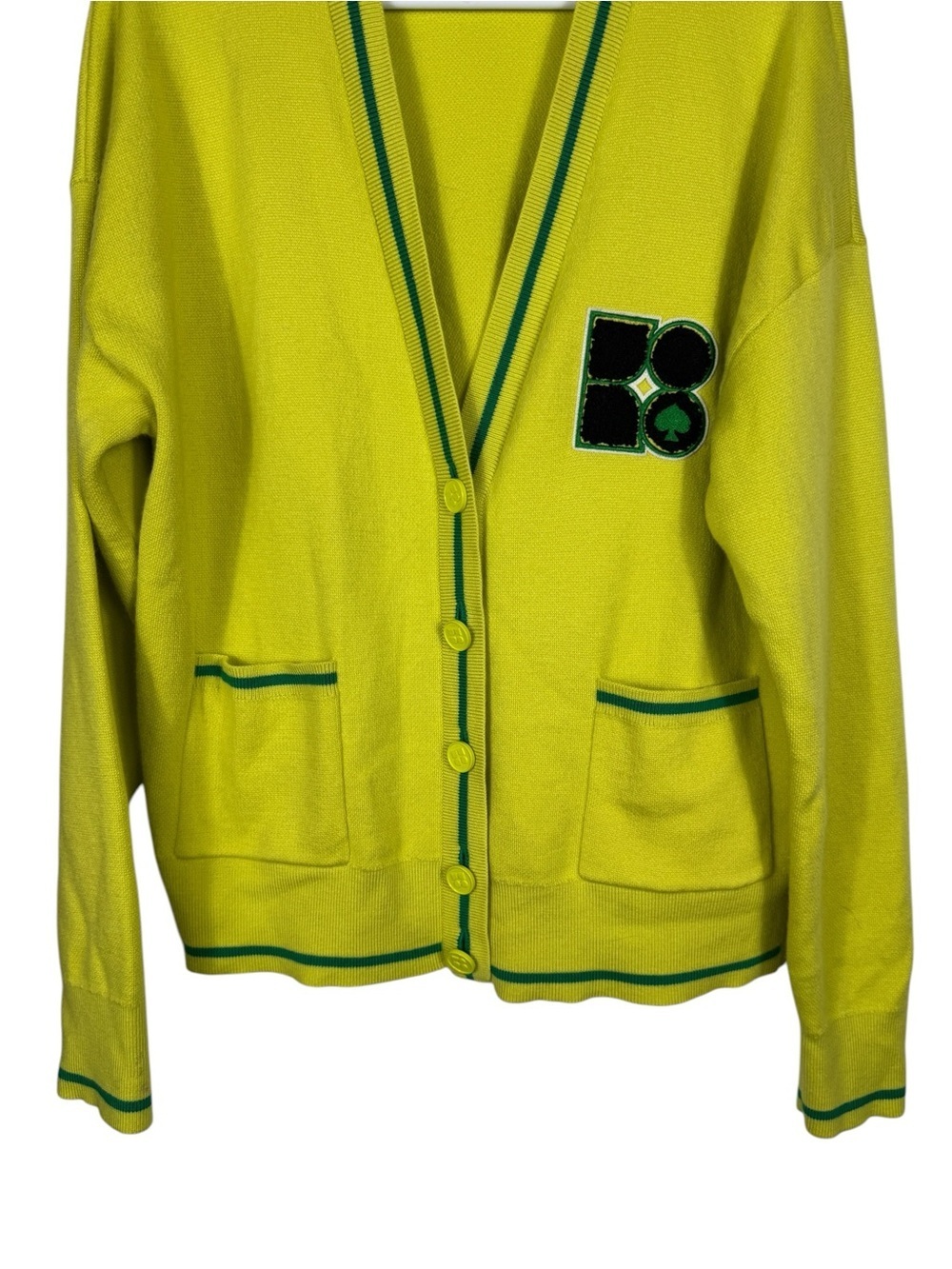 Kate Spade 100% Wool Noel Cardigan, Wasabi, Size XL - Picture 7 of 14